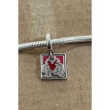 Fubena Kare Figür Sallantılı Charm Gümüş