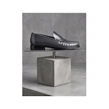 Crc Ayakkabı %100 Hakiki Deri Rugan Erkek Loafer - El İşçiliği Premium Klasik Ayakkabı - Burgundy Patent Gri