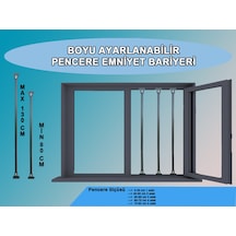 Antrasit Renk Pencere Güvenlik Bariyeri 3 Adet-uzayıp Kısalabilen Korkuluk Antrasit
