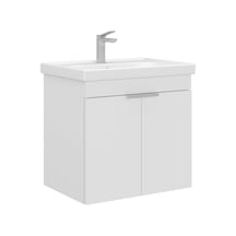 Orka Desna 60 Cm Mat Beyaz Banyo Dolabı Alt Modül Lavabo Beyaz