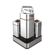 Korkmaz A697-02 Stora Satin 4'Lü Salata Sos Seti Gri