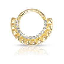 Sıra Taşlı Modelli Altın Helix Piercing
