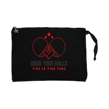 Ping Pong Saying Funny Siyah Clutch Astarlı Cüzdan / El Çantası Siyah