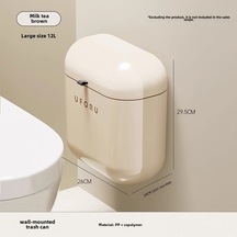 Konesam Duvar Takılı Kapaklı Çöp Kutusu - Banyo/mutfak Kullanıma Özel, Hafif Montaj, Su Ve Koku Engeli, Büyük Kapasite Diğer