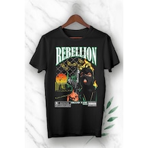 Flood Of Style Rebellıon Tasarım Baskılı Siyah Tişört