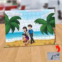 Deniz Kenarında Aile 99 Parça Puzzle Yapboz Tablo-1308-25346