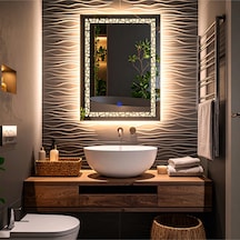 Gleamira Vertical Günışığı Lazer Kumlamalı Lavabo & Banyo Aynası Dokunmatik Sensörlü 80 X 60
