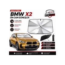 Bmw X2 Şemsiye Tip Ön Cam Güneşliği Katlanabilir Uv Korumalı Araç Cam Güneşlik