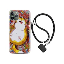 Apple Uyumlu iPhone 13 Pro Kilif Boyun Askili Tombul Kedi 1739 542319826