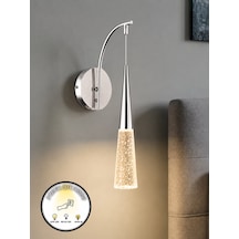 Luxury Sarkıt Cam Led Aplik 3 Renk Modlu Elektrikli Pilli Değildir Salon Yatak Odası Dekoratif Aydınlatma Gümüş