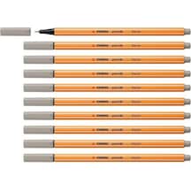 Stabilo İnce Keçe Uçlu Kalem 88 Point 0.4 Mm Sıcak Gri Fineliner Kalem 10 Lu Paket