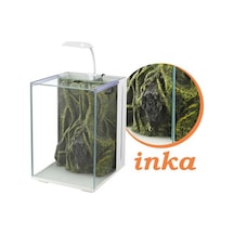 Nubios - 89 - Nano Akvaryum Inca Dekorlu - Spt-gld - Beyaz 20x22x29cm