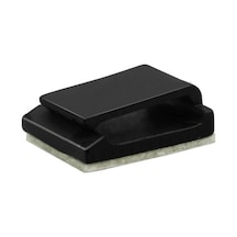 Nc-1316 Kablo Sabitleme Kelepçesi Klipsi - Yapışkanlı Duvar Kablo Tutucu 16x13x6mm - Siyah - 20 Adet