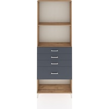 Arges Dolap 2 Raflı 4 Çekmeceli 88x30x243 Çam-antrasit Atlas Çam