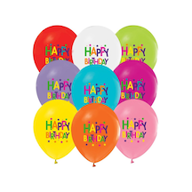 Balonevi Balon 4+0 Superstar Bırthday Baskılı 12" 8 Li Çok Renkli