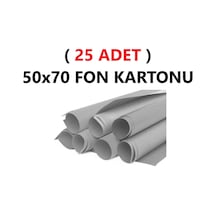 25 Adet 50x70 Cm Gri Renkli Fon Kartonu Rulo Canlı Renk Büyük Boy Anaokulu Kreş Okul