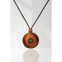 Mandala Ahşap Kolye N11.29035 Gri