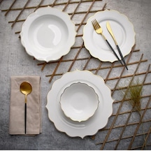 Paçi Yemek Takımı 24 Parça Bone Chine Flora Beyaz