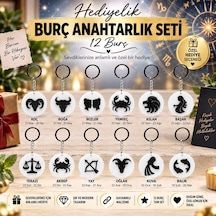 Burç Anahtarlık Seti- 12 Burç Gri