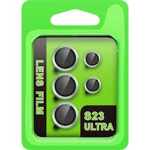 Samsung Galaxy Uyumlu S23 Ultra Raze Metal Kamera Lens - Yeşil Çr
