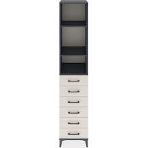 Hyperion Dolap 3 Raflı 6 Çekmeceli 44x44x221 Antrasit-aytaşı Antrasit