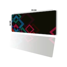 Sonictouch Renkli Kareler Siyah Gamer Oyuncu Dikişsiz Sıvı Geçirmez Klavye Mouse Pad 32x70cm Mousepad