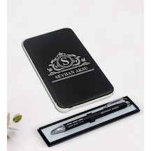 Kişiye Özel Isimli Siyah Kalem Ve 5.000 Mah Powerbank Seti (512122082)