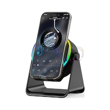 Alfalink Sns9101 Kablosuz İndüksiyon Hoparlör 5'i 1 Arada Bluetooth Hoparlör, Telefon Tutucu, Surround Ses Android/Apple Uyumlu iPhone Siyah Siyah