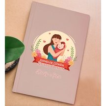 Bk Gift Kişiye Özel İsimli Dtf Anneler Günü Tasarımlı Pembe Sert Kapaklı Defter-1, Anneye Hediye Kobitmeyencom30647 Bk Gift