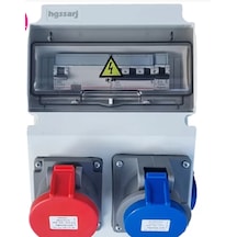 Charger İkili Montajlı Kombinasyon Kutusu 5x32a Ve 1x16a Priz Sigortaları Ve Kaçak Akım Rölesi İçerisinde 22 kw