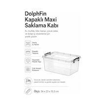 8 Litre Kapaklı Maxi Saklama Kabı Çok Amaçlı Düzenleyici Kutu Şeffaf