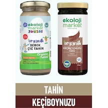 Ekoloji Market Organik Çiğ Tahin 230 G + Organik Keçiboynuzu Özü 300 ML
