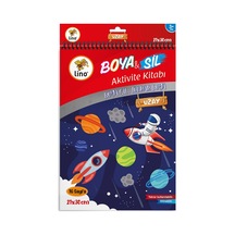 Lino Boya Sil Aktivite Boyama Kitabı - Uzay A4 Ebat Silinebilir