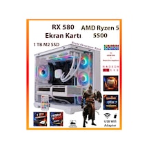 Comloji CMLJ01 R5-5500 16 GB 1 TB SSD RX580 Free Dos Masaüstü Oyuncu Bilgisayarı