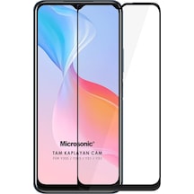 Microsonic Vivo Y21s Tam Kaplayan Temperli Cam Ekran Koruyucu Siyah