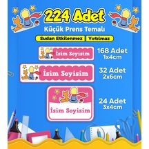 Küçük Prens Temalı Okul Kreş Kişiye Özel İsim Etiket Seti - Model 77 Çok Renkli