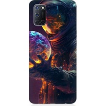 Oppo A72 Uyumlu Astranot Ve Gezegen Desenli Silikon Kılıf