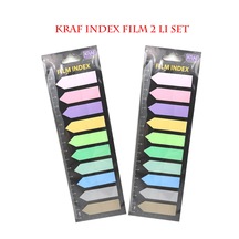 Kraf Index Film (PP) 12x44 MM Ok Şekilli 10 Renk 20 Yaprak 2'li Set