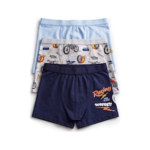 Öts Erkek Çocuk 3 Lü Pamuklu Boxer Baskılı Ergonomik Tasarım 7711-3 Renkli