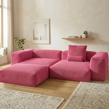 Relax Köşe Koltuk Takımı Sünger Koltuk Kanepe Divan Fuşya
