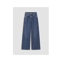 LC Waikiki Alıta Cıty Farkıyla Lcw Vision İndigo Denim Düz Wideleg Yüksek Geniş Paça Kadın Jean Pantolon İndigo - 939985695 İndigo