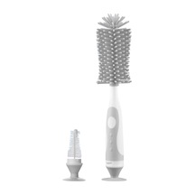 Vkemall Silikon Biberon Fırçası Seti: Çift Fonksiyonlu, Ayrılabilir, Durağan Tabanlı, 360 Döner, Emzik Ve Biberon Temizliği - Gri