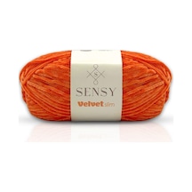 Sensy Velvet Slim El Örgü Kazak Ipi Bebek Battaniye Ipi Kadife Ip Amigurumi Ip Turuncu