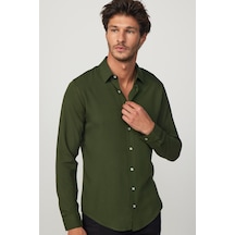 Tudors Slim Fit Dar Kesim Uzun Kol Dökümlü Viskon Şık Haki Erkek Gömlek-29820-haki Haki Tudors Slim Fit Dar Kesim Uzun Kol Dökümlü Viskon Şık Haki Erkek Gömlek-29820-haki Haki