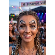 Gece Yıldızı - Kendinden Yapışkanlı Antrasit Yüz Taşları Face Gems