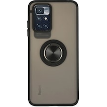 Xiaomi Redmi 10 2022 Kılıf Montreal Yüzüklü Silikon Kapak - Siyah Düz Renkli