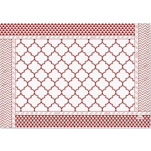 The Mia Geometric -2 Amerikan Servis 6 Lı Set - 50 X 35 Cm Txt0227 Kırmızı