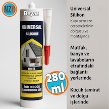 6 Adet Universal Silikon Genel Amaçlı 280 Ml İç Dış Mekan Su Geçirmez Sızdırmazlık Beyaz