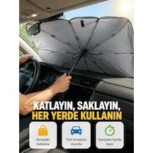 Mey İthalat Dayanıklı Upe Alaşımlı Şemsiye Tipi Araç Güneşliği - Kolay Katlanır Yeni Nesil Cn