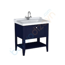 65776 VitrA Valarte Neo Tek Çekmeceli Etajerli Lavabo Dolabı, 80 Cm, Çelik Mavisi Lavabo Dahil Diğer
